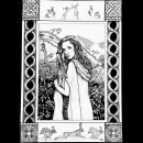 The legend of St. Melangell, patron saint of hares Ein Projekt aus dem Bereich Zeichnung, Artistische Zeichnung und Illustration mit Tinte von Julie Gorringe - 10.04.2023