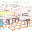 Propuesta de diseño para restaurante de tortas. Un proyecto de Arquitectura e Ilustración arquitectónica de andreshertron - 14.04.2023