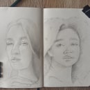 Mi proyecto del curso: Cuaderno de retratos a línea con grafito. Fine Arts, Sketching, Drawing, Portrait Drawing, and Sketchbook project by Mirian Crespo - 04.17.2023