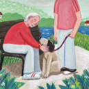 une belle rencontre au bord du lac. Traditional illustration project by Johanne Weilbrenner - 04.23.2023