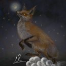Jumping Fox-Digital Illustration-Folklore style. Un proyecto de Ilustración tradicional de vividwo - 16.04.2023