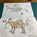 My project for course: Whimsical Sketchbook: Draw Imaginary Creatures from Nature. Un proyecto de Dibujo a lápiz, Dibujo, Pintura a la acuarela, Sketchbook e Ilustración naturalista				 de Linda Leach - 23.05.2023
