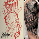 Processo Criativo. Lettering, Desenho de tatuagens, H, e Lettering projeto de Caio Cruz - 31.05.2023