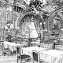 Le train bleu restaurant. Un progetto di Illustrazione tradizionale, Architettura e Belle arti di Michel Majola - 05.06.2023