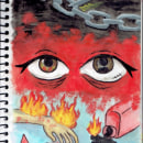Burn it down.. Ilustração tradicional projeto de Júlia Freitas - 12.04.2023