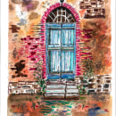 Puerta Vieja (Técnica mixta: Acuarela, lápices acuarelables y tinta china. Watercolor Painting, and Sketchbook project by Roberto Justo Robiolo - 06.08.2023
