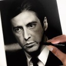 Al  Pacino, The Godfather (Michael Corleone) Portrait. Un proyecto de Dibujo a lápiz, Dibujo de Retrato y Dibujo realista de Lysa Karell - 13.06.2023