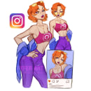 Character Design - Instagram. Un proyecto de Ilustración tradicional, Diseño de personajes, Ilustración digital, Concept Art, Dibujo realista e Instagram de Refer - 16.06.2023