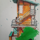 Mi proyecto del curso: Dibujo arquitectónico expresivo con marcadores de colores. Un proyecto de Bocetado, Dibujo, Ilustración arquitectónica, Sketchbook e Ilustración con tinta de Borja Plana - 19.06.2023