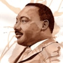 Martin Luther King, Jr - my 3rd profile painting. Un progetto di Pittura, Disegno di ritratti, Disegno realistico e Disegno artistico di Lisa Bennett - 21.06.2023