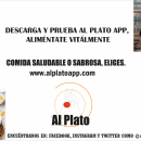 Aviso de exteriores para la app de enseñanza sobre recetas y videotutoriales de comidas saludables llamada 'Al Plato'. Design, e Design gráfico projeto de Oscar A. Paredes Julca - 20.04.2023
