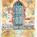Puerta vieja. Watercolor Painting, and Sketchbook project by Roberto Justo Robiolo - 06.21.2023