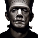 Le Monstre de Frankenstein, publicité pour une école de maquillage.. Un proyecto de Ilustración tradicional, Ilustración de retrato, Pintura acrílica y Dibujo con lápices de colores de Richard Martens - 02.07.2023