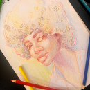 My project for course: Vibrant Portrait Drawing with Colored Pencils Ein Projekt aus dem Bereich Zeichnung, Porträtzeichnung, Sketchbook und Zeichnen mit Buntstiften von Rewan Jamaly - 04.07.2023