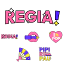 Regia Bar: Fierce Pop Bar at Cali, Colombia Sticker Pack 🌈💅🏼. Traditional illustration, Motion Graphics, Animation, Character Design, and Social Media Design project by Valentino Vergara - 07.05.2023