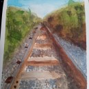 Caminata por las víasx del tren. Artes plásticas, Pintura, e Pintura em aquarela projeto de Karina De La Lama - 14.07.2023
