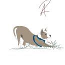 perro jugando. Un proyecto de Ilustración tradicional de andreabatresr.7 - 16.07.2023
