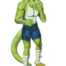 Mikilo boxeador verde. Ilustração tradicional projeto de Facundo Vazquez - 19.07.2023