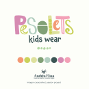 Pesolets | Kidsd wear. Un proyecto de Diseño, Dirección de arte, Br, ing e Identidad, Diseño gráfico y Diseño de logotipos de andrea elias rosas - 21.07.2023