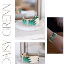 Daisy Green. Jewelr, Design, and Weaving project by Marion Mazô - 07.29.2023