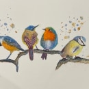 My project for course: Artistic Watercolor Techniques for Illustrating Birds. Projekt z dziedziny Trad, c, jna ilustracja, Malowanie akwarelą, R, sunek realist, czn, Ilustracja naturalist i czna użytkownika gibbss85 - 09.08.2023