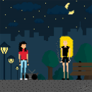On through the night 🌙. Pixel Art, and Game Design project by Pedro Gardner - 08.10.2023