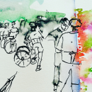 roadbike. Ilustração tradicional, Esboçado, e Pintura em aquarela projeto de Nathalie Wimmer - 14.08.2023