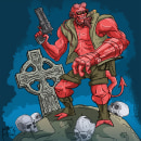 HELLBOY FAN-ART. Traditional illustration, Character Design, Comic, and Digital Illustration project by chris macdonn - 08.17.2023