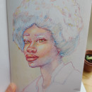 Mon projet du cours : Dessin de portraits expressifs aux crayons de couleur . Un proyecto de Dibujo, Dibujo de Retrato, Sketchbook y Dibujo con lápices de colores de hery.marie - 18.08.2023