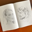 Mi proyecto del curso: Cuaderno de retratos a línea con grafito. Un proyecto de Bellas Artes, Bocetado, Dibujo, Dibujo de Retrato y Sketchbook de dimane - 19.08.2023