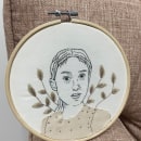 My project for course: Creation of Embroidered Portraits. Portrait Illustration, Embroider, Textile Illustration, and Textile Design project by sohaalshakri - 08.25.2023