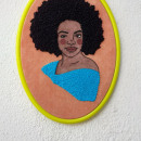 Meu projeto do curso: Criação de retratos bordados com aquarela " Viola queen Davis". Un proyecto de Artesanía, Creatividad, Bordado, DIY y Diseño textil de Rayssa Gomes - 30.09.2022