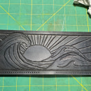 Sun and Waves Leather Carving. Accessor, Design, Creativit, and Digital Drawing project by Mike - 08.27.2023