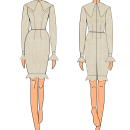Modelado de Vestido Básico sobre maniquí. Design de moda projeto de Lucia Caramelo - 31.08.2023