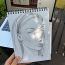 My project for course: Graphite Line Drawing for Portrait Sketchbooking. Artes plásticas, Esboçado, Desenho, Desenho de retrato, e Sketchbook projeto de n_pub - 04.09.2023