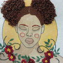 My project for course: Embroidered Portraits in Watercolor. Painting, Watercolor Painting, Embroider, Textile Illustration, and Textile Design project by Simone Brown - 09.11.2023