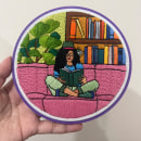 Girl reading. Un projet de Broderie de Coricrafts - 11.09.2023