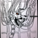 Dibujo Experimento Cyberpunk. Ilustração tradicional, Criatividade, Desenho, Desenho artístico, Sketchbook e Ilustração com tinta projeto de carlos23_ink - 14.09.2023