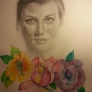 woman with flowers. Portrait Illustration, and Portrait Drawing project by philstore - 09.24.2023