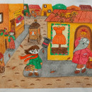 La Navidad de María. Ilustração tradicional projeto de Alejandra Aravena - 22.12.2021