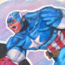 Capitán América dopado en acrílico. Een project van Traditionele illustratie, Ontwerp van personages, Schilderij, Stripboek,  Acr y lschilderij van margarito.flores - 12.10.2023