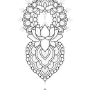 Projeto para tatuagem em ornamental com flor de lótus . Un proyecto de Diseño de tatuajes de Ana - 19.10.2023