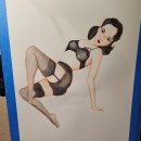 My project for course: Illustration of a Pin-Up with Traditional Techniques. Traditional illustration, Fine Arts, Painting, Pencil Drawing, and Drawing project by lorenacaraveo - 10.23.2023
