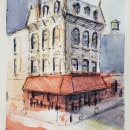 My project for course: Architectural Sketching with Watercolor and Ink. Sketching, Drawing, Watercolor Painting, Architectural Illustration, Sketchbook & Ink Illustration project by Olivier Ventura - 10.29.2023