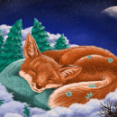 Dreaming Fox. Ilustração digital, e Desenho digital projeto de Shannon Carter - 04.11.2023