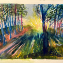 My project for course: Dreamy Watercolor Landscapes: Paint with Light. Un proyecto de Pintura y Pintura a la acuarela de stephaniebmorris57 - 06.11.2023