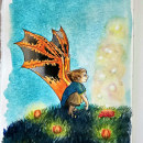 Bat fairy. Un proyecto de Ilustración tradicional y Pintura a la acuarela de Stefanie Wagner - 07.11.2023