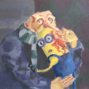 Mi interpretación de "Gru the despicable y su minion". Pintura projeto de Diego Hinostroza Mostacero - 16.11.2023