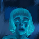 Chica azul. Pintura digital projeto de Diego Hinostroza Mostacero - 16.11.2023