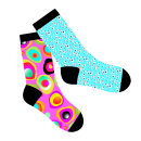My pair of socks from the Adobe Illustrator introductory course. Vector Illustration project by Sanne Houwing - 11.19.2023